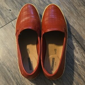 Clarks Red Loafers